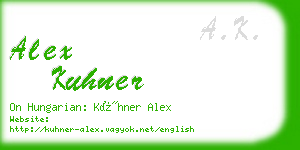 alex kuhner business card