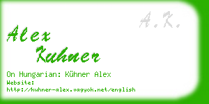 alex kuhner business card